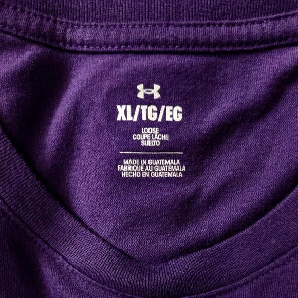 Northwestern University Wildcats Under Armour T-Shirt Adult Size XL Purple White - Picture 3 of 3